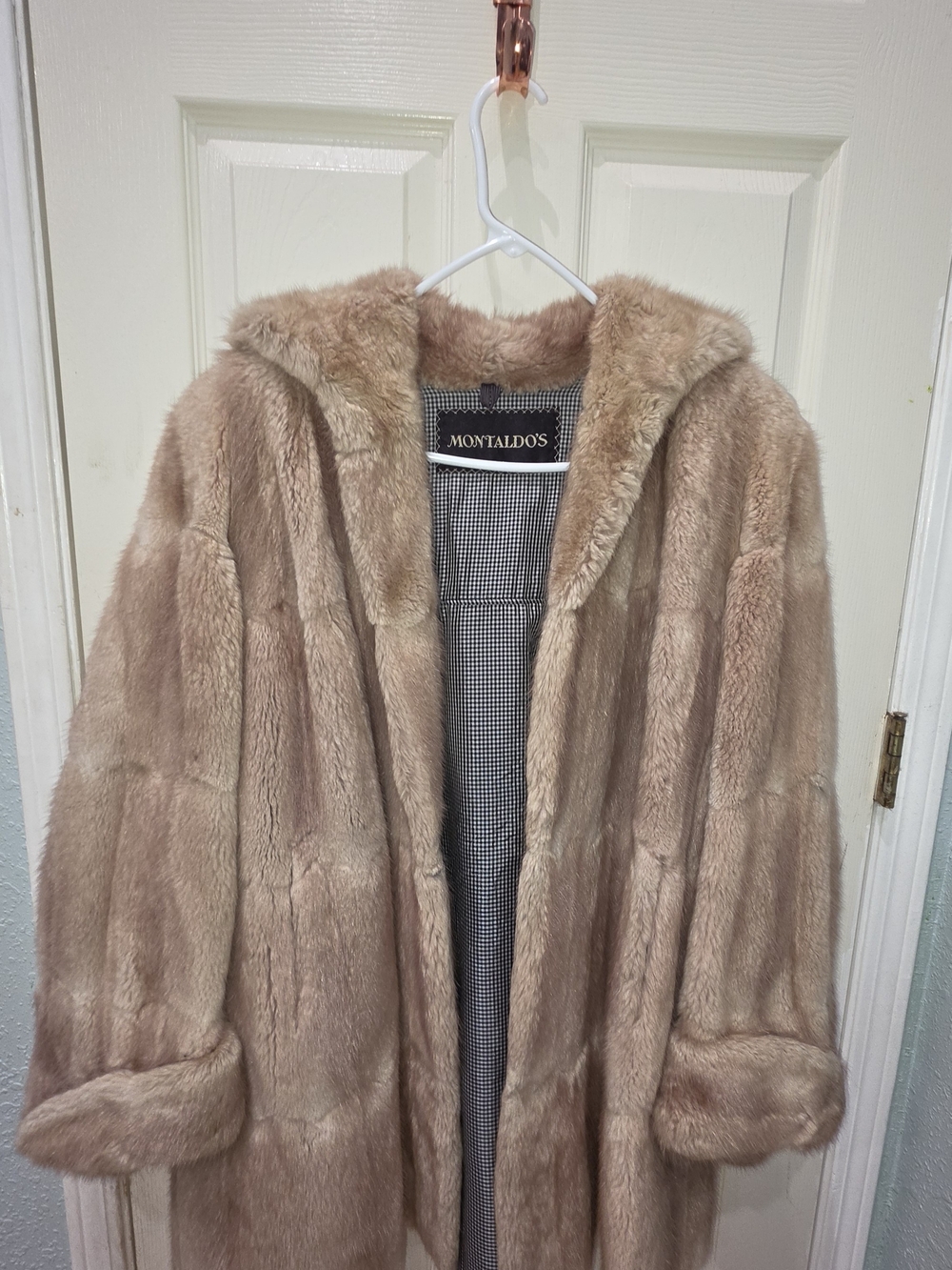 Montaldo's Women's Blush Faux Fur Hooded Coat